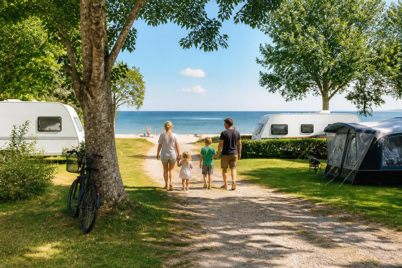 Glade gæster på campingplads